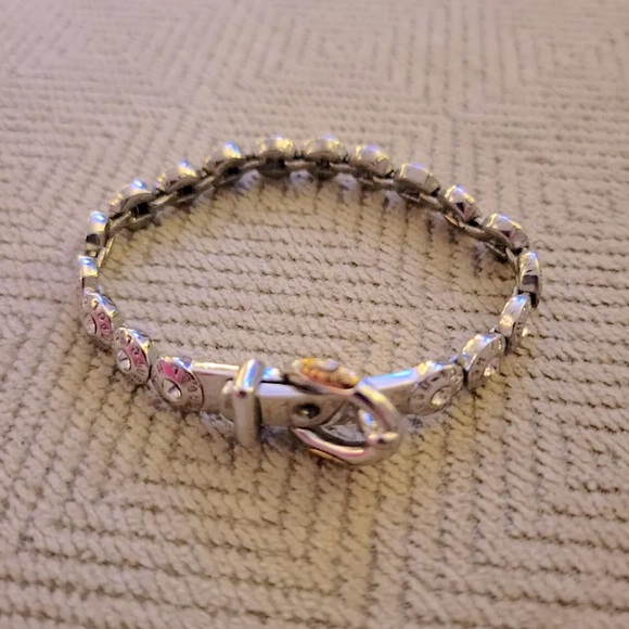 Henri Bendel Vintage "Buckle up Baby" Rivet Bracelet Silver - Picture 4 of 12